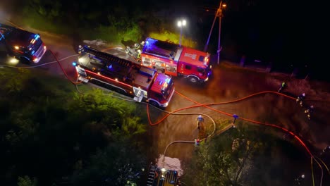 emergency response team controls nighttime fire