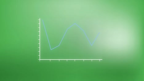 animation of statistical data processing against green gradient background