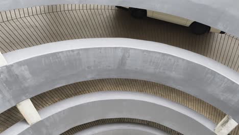 spiral parking garage interior