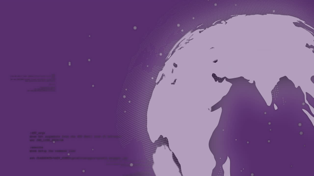 점 위의 지구의 애니메이션 및 데이터 처리