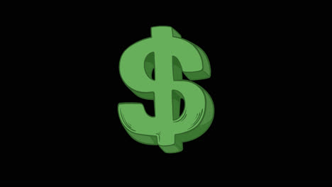 green 3d dollar sign