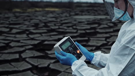 environmental researchers monitoring drought conditions