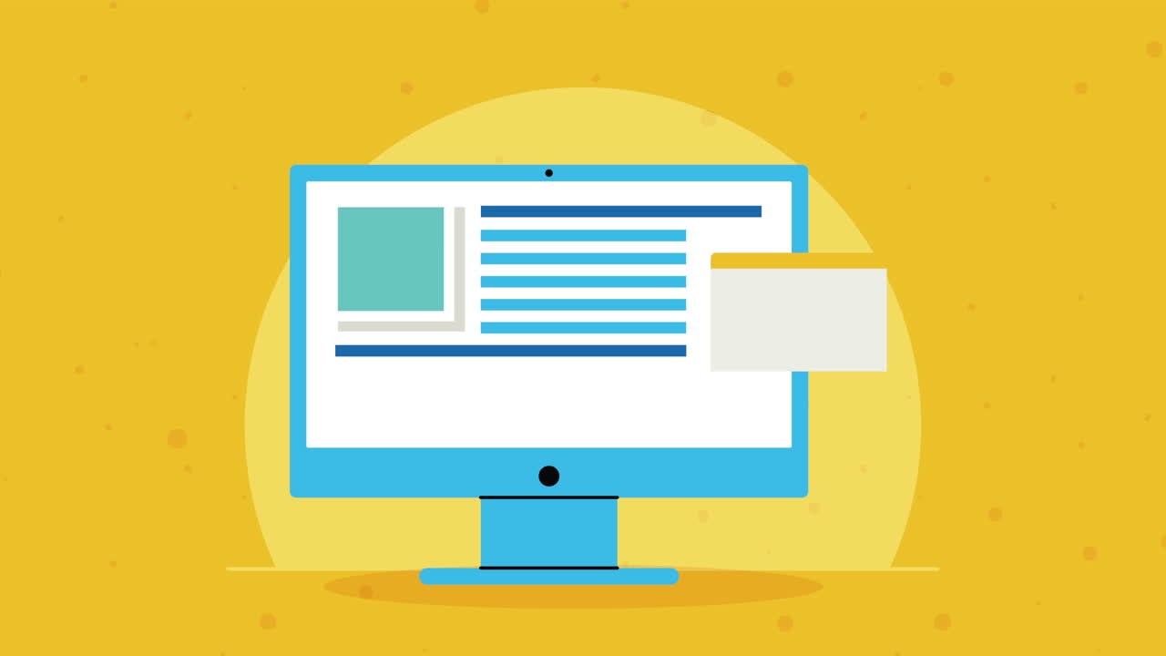 animación de dispositivos tecnológicos de computadora de escritorio