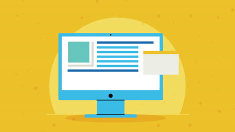 animación de dispositivos tecnológicos de computadora de escritorio