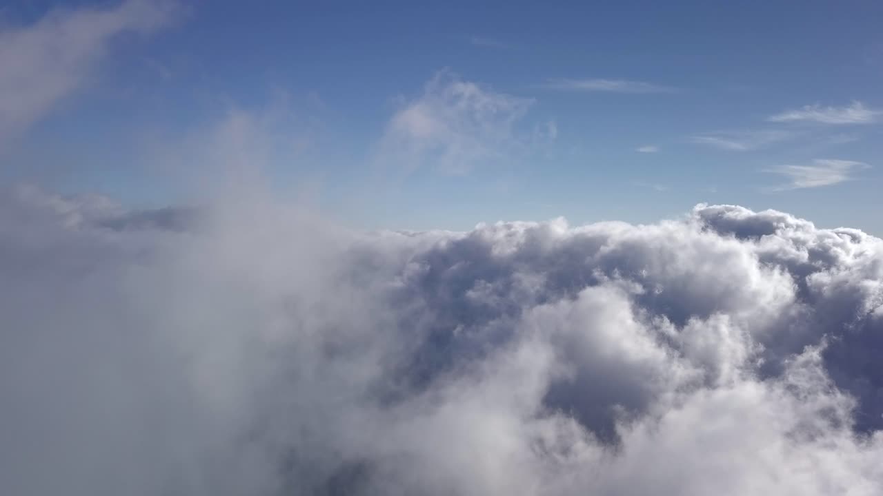 Aerial view of clouds and blue sky