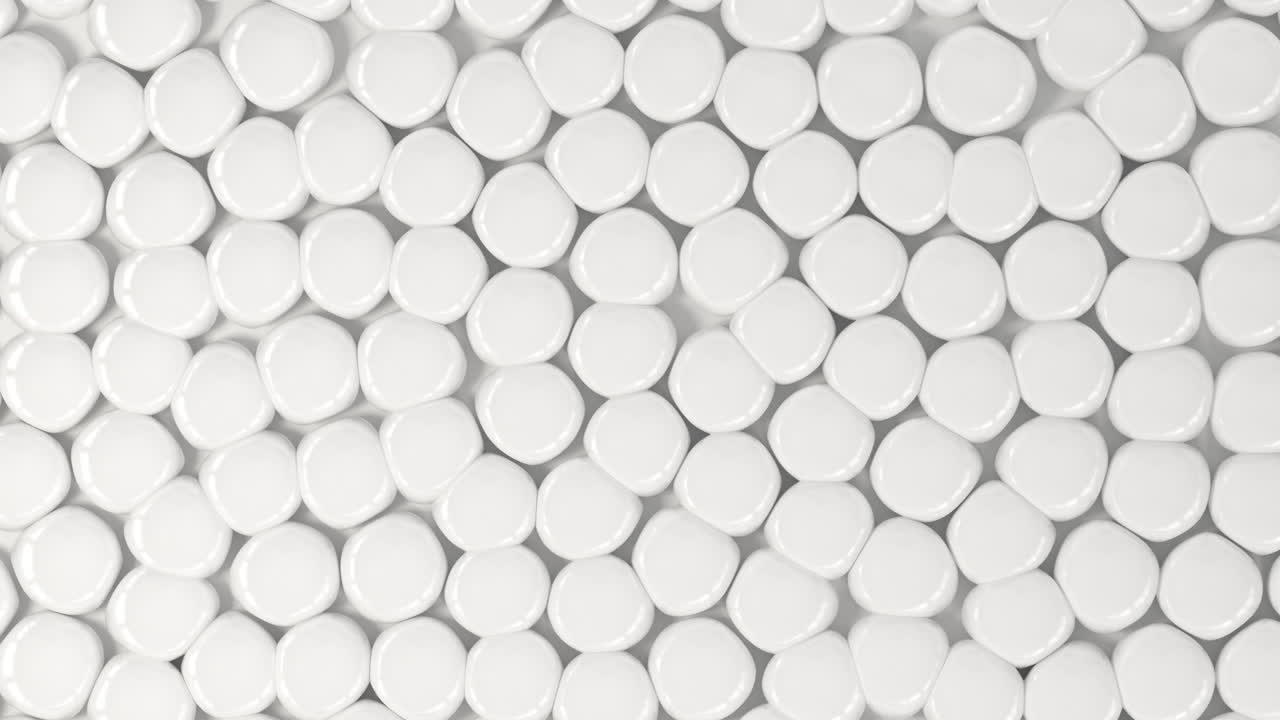 un gran número de bolas suaves, fondo de geometría, renderización en 3d.