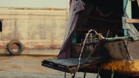 small fishing boat at riverside