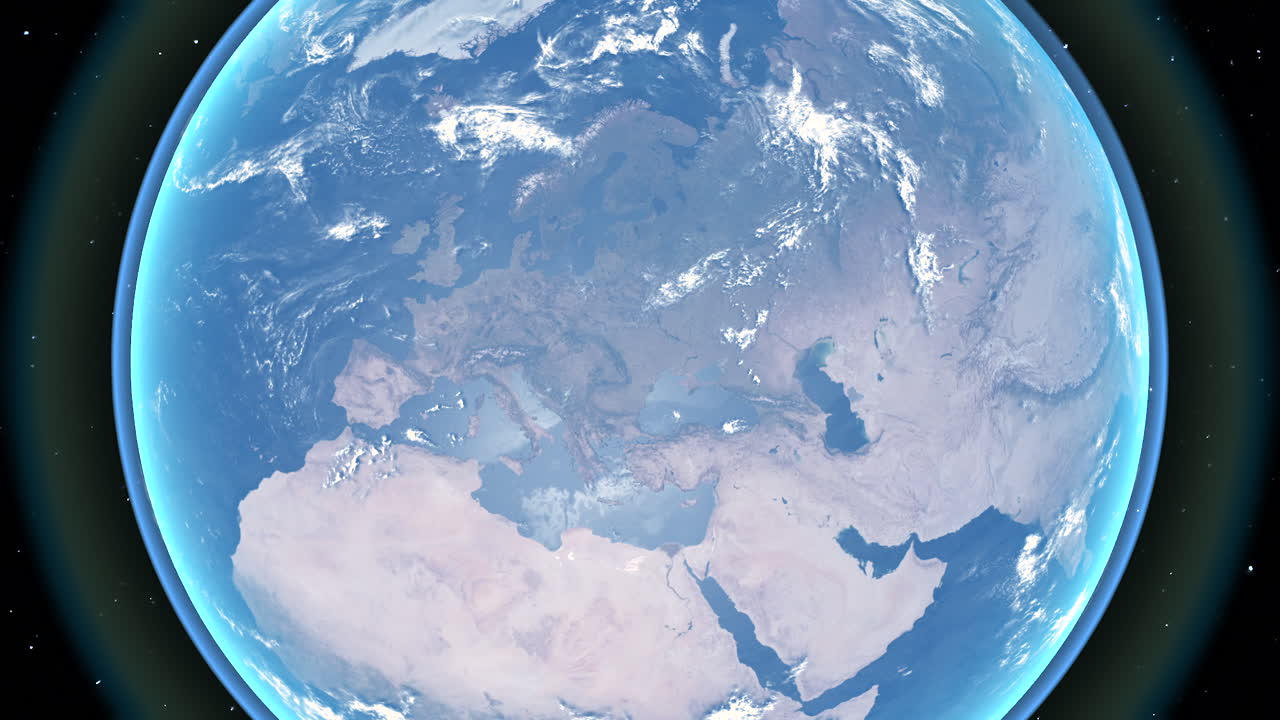 Earth viewed from space, focusing on Europe and Africa