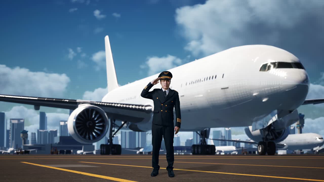 공항에서 조종사