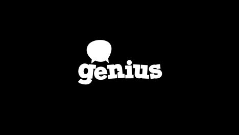 genius logo with equation of einstein mass-energy equivalence formula 4k logo animation, conversation, headhunting, science, education and business, school, university concept with coloured, green screen and alpha versions