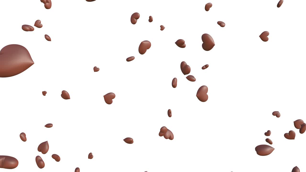 animación abstracta en forma de corazón marrón sobre un fondo blanco.