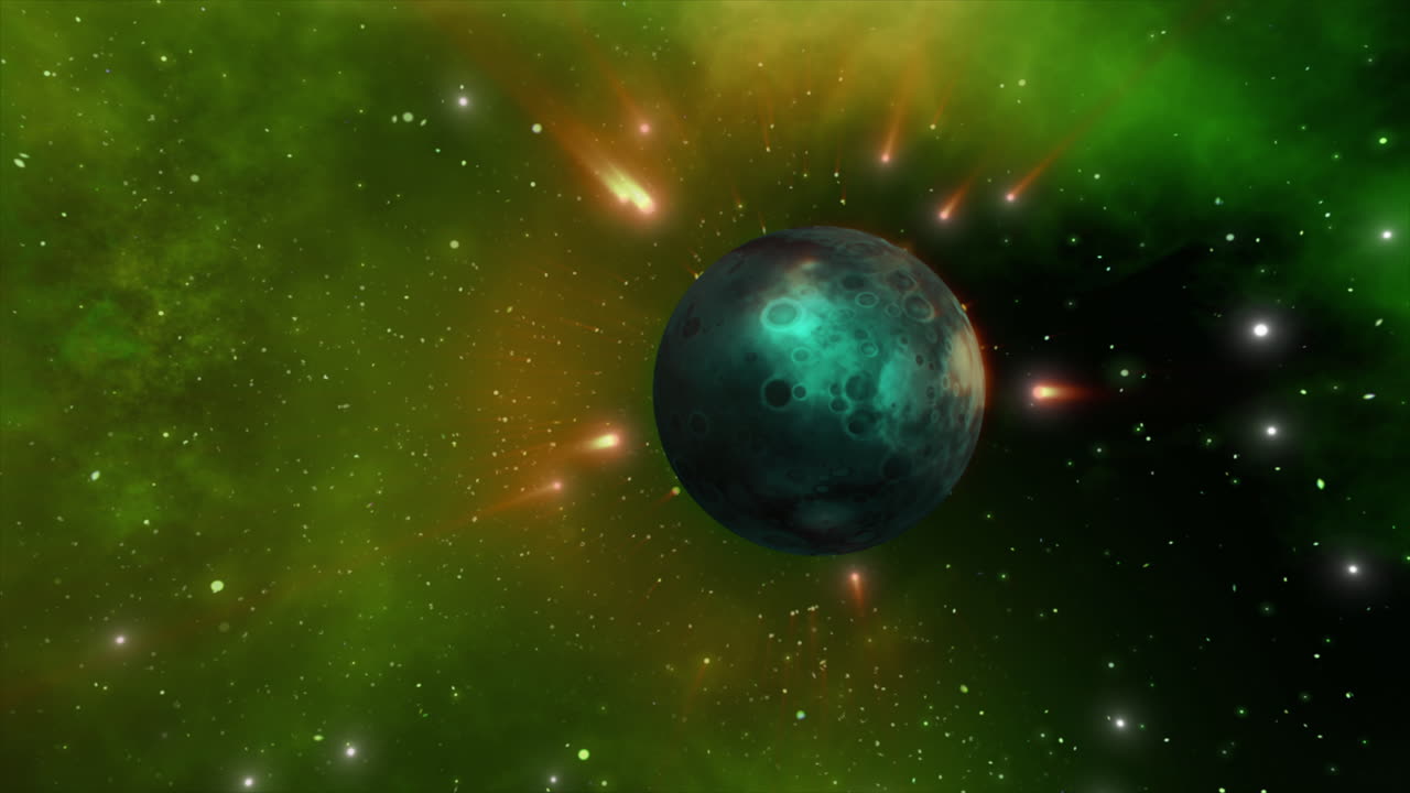 астральное космическое путешествие на чужую планету с небесными телами на фоне галактики