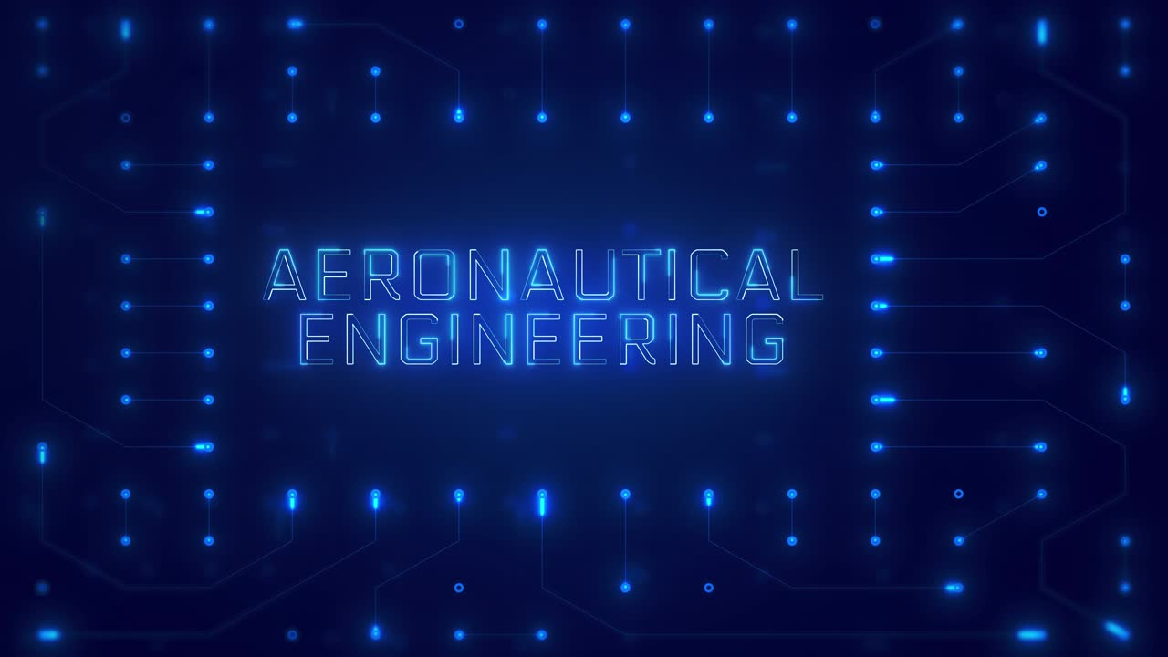 Aeronautical Engineering Text Appearing on Digital Circuit Board Background