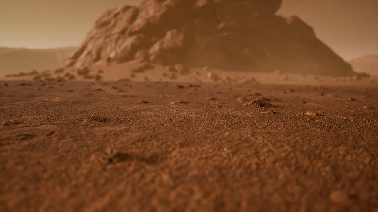 Fantastico paesaggio marziano in tonalità arancioni arrugginite