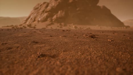 fantastic martian landscape in rusty orange shades