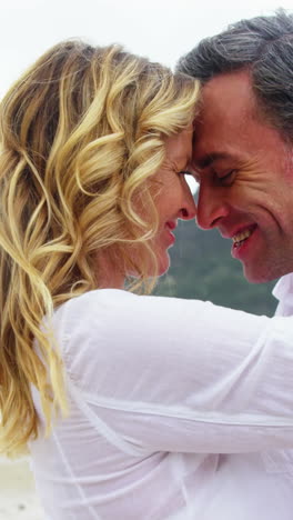 pareja madura juntos en la playa