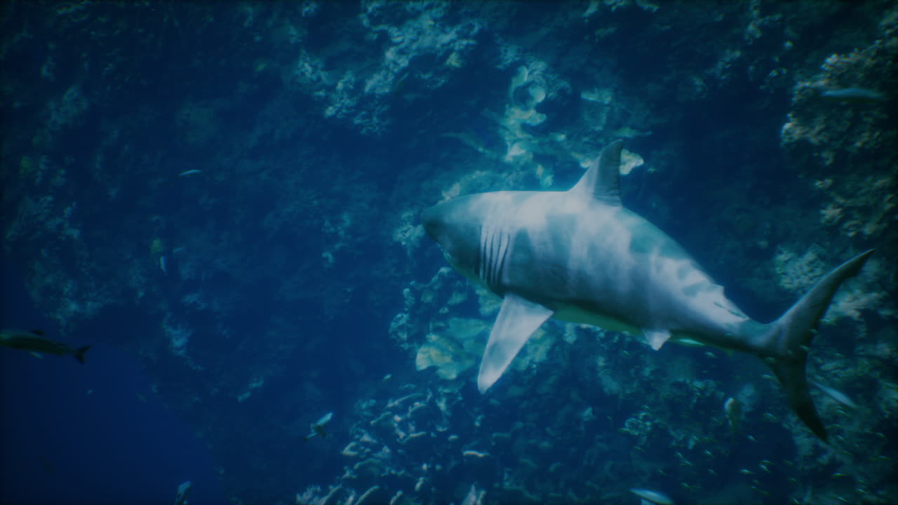 tiburón nadando en el océano
