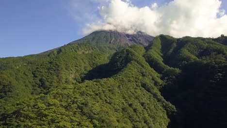 merapi mountain volcano drone indonesia
