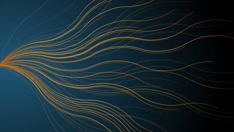 bright golden wavy lines abstract futuristic motion background
