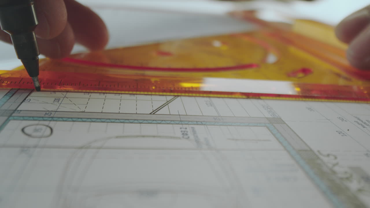 arquitecto trabajando en planos