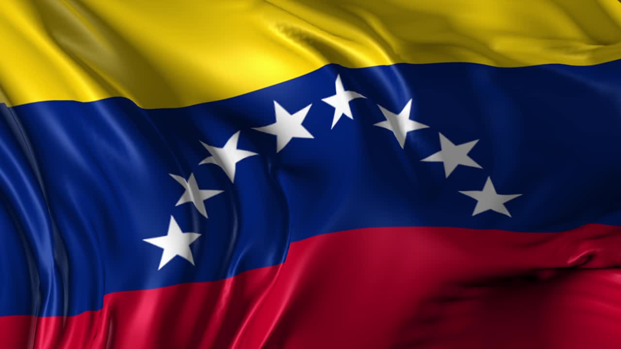 Linda animação 3D da bandeira da Venezuela em loop