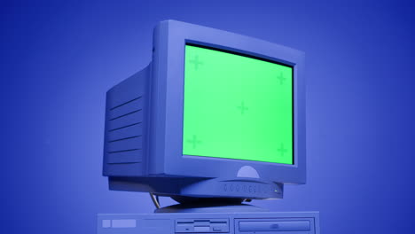 vintage crt monitor and computer