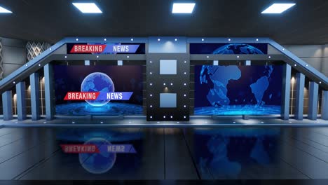 el conjunto de estudios de noticias de tv - bucle de fondo de pantalla verde virtual