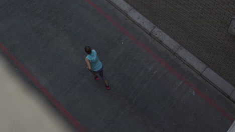 sporty caucasian woman exercising outdoor