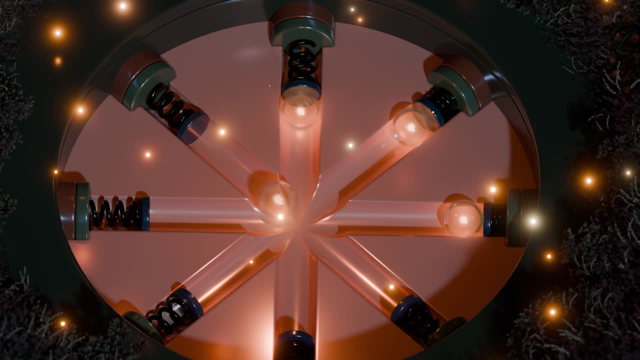 Circular Mechanism with Lights and Springs
