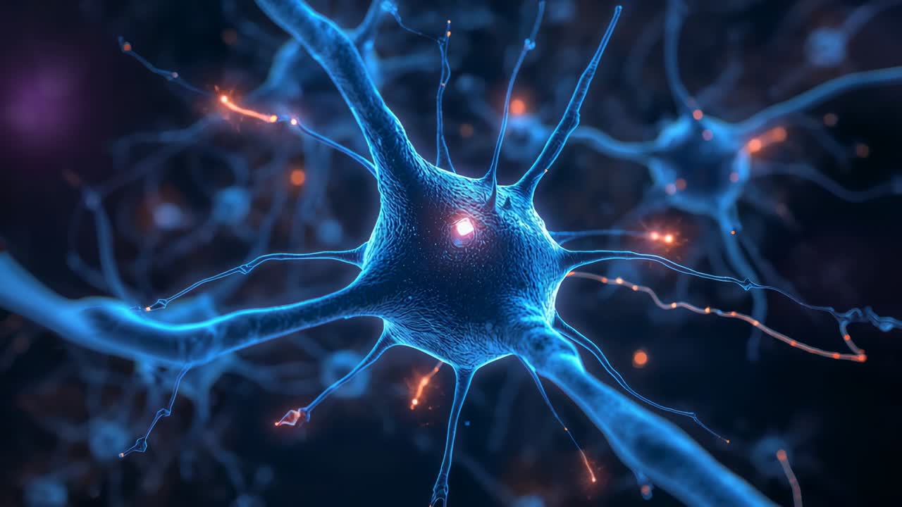 Receiving synaptic glimmers, neuron soma firing electric pulse in neural network, axon conduction
