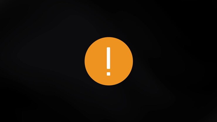 Animated Orange Exclamation Mark Warning Icon on Black Background