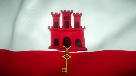 flag of gibraltar waving in the wind