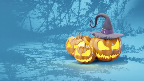 Vibrant-Cartoon-Halloween-Animation-Pumpkins-on-Blue-BG