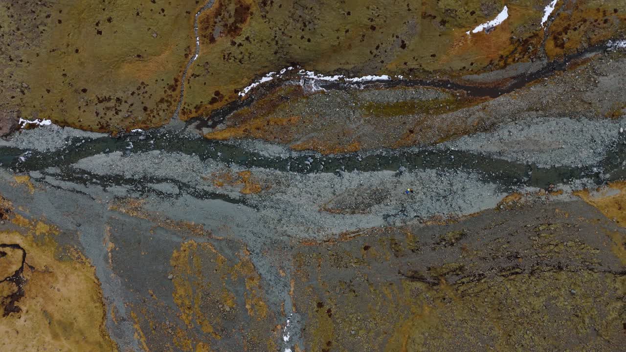 Aerial View of a Remote Rocky River Valley