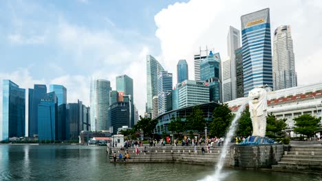 4k time lapse : singapore central business district