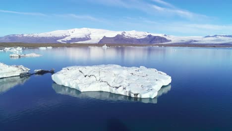 beautiful aerial over icebergs in the arctic jokulsarlon glacier lagoon in iceland 16