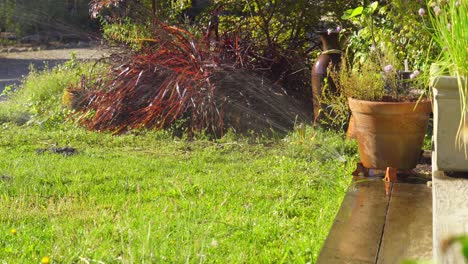 Automatic-Sprinkler-System-Watering-Lawn