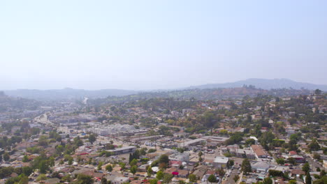 panoramic aerial view of eagle rock in los angeles, california on a beautiful summer day