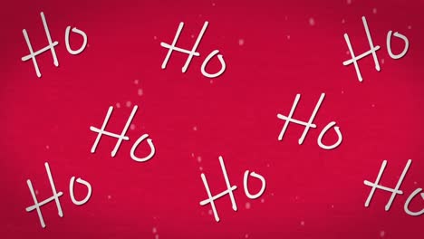 animación del texto ho ho sobre fondo rojo