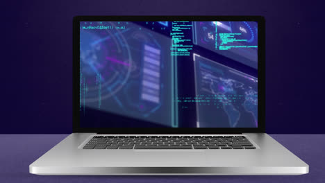 Animation-Der-Datenverarbeitung-über-Laptop-Bildschirm