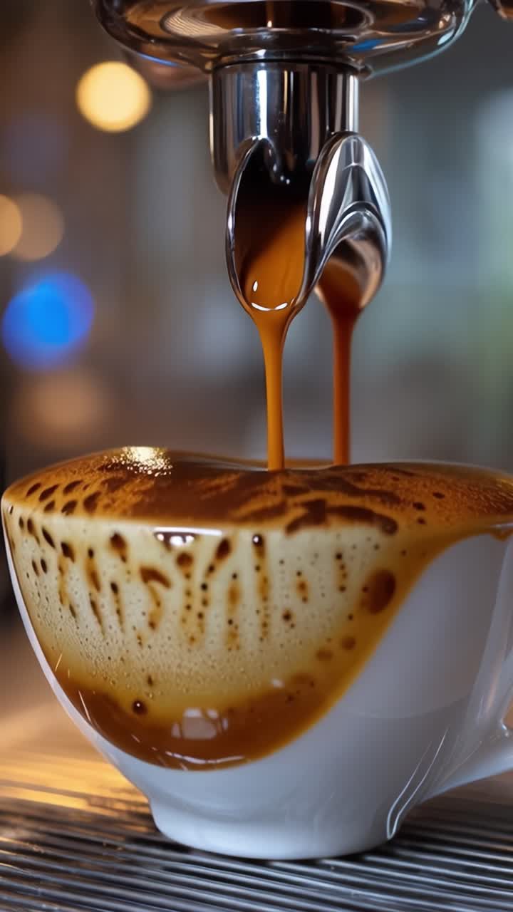 L'Arte dell'Espresso: L'Affascinante Processo di Preparazione del Caffè Rivelato in Due Fotogrammi con Crema Perfetta e Aromi Gloriosi ad Ogni Sorso.