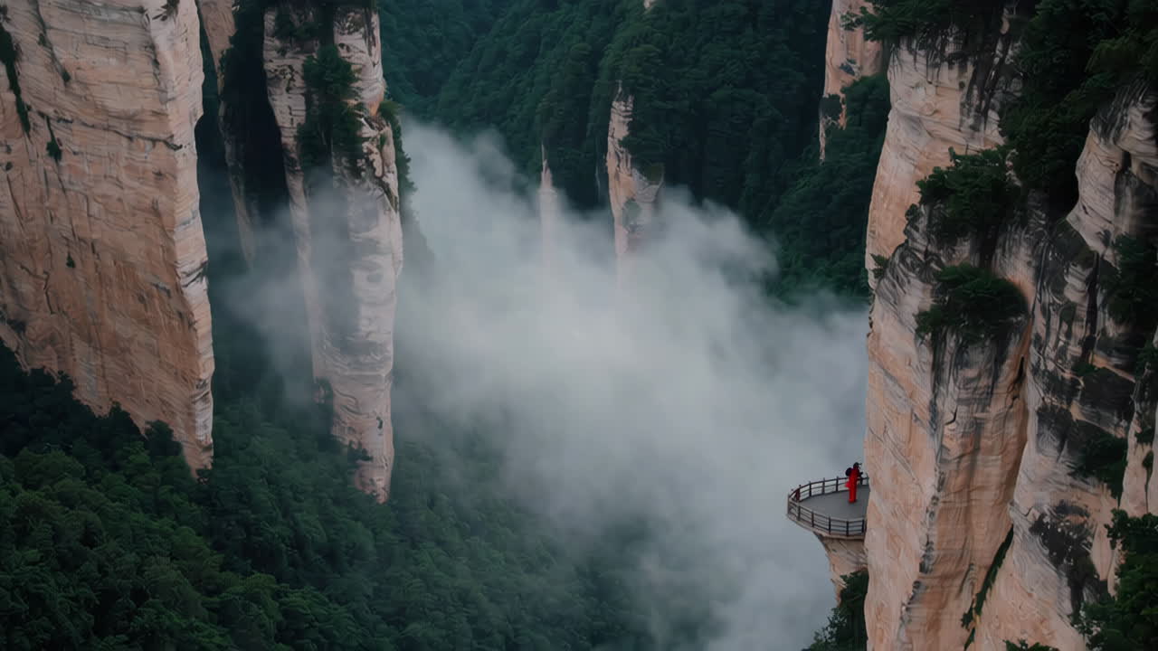 Amazing Cloud-Shrouded Mountain Valley in China