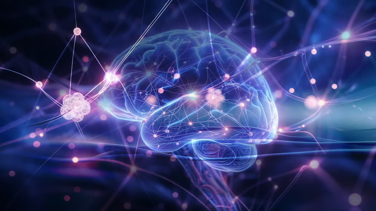 Abstract Brain with Neural Connections