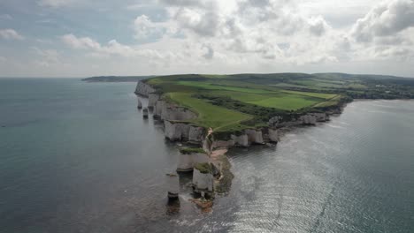 the drone aerial footage of old harry rocks.