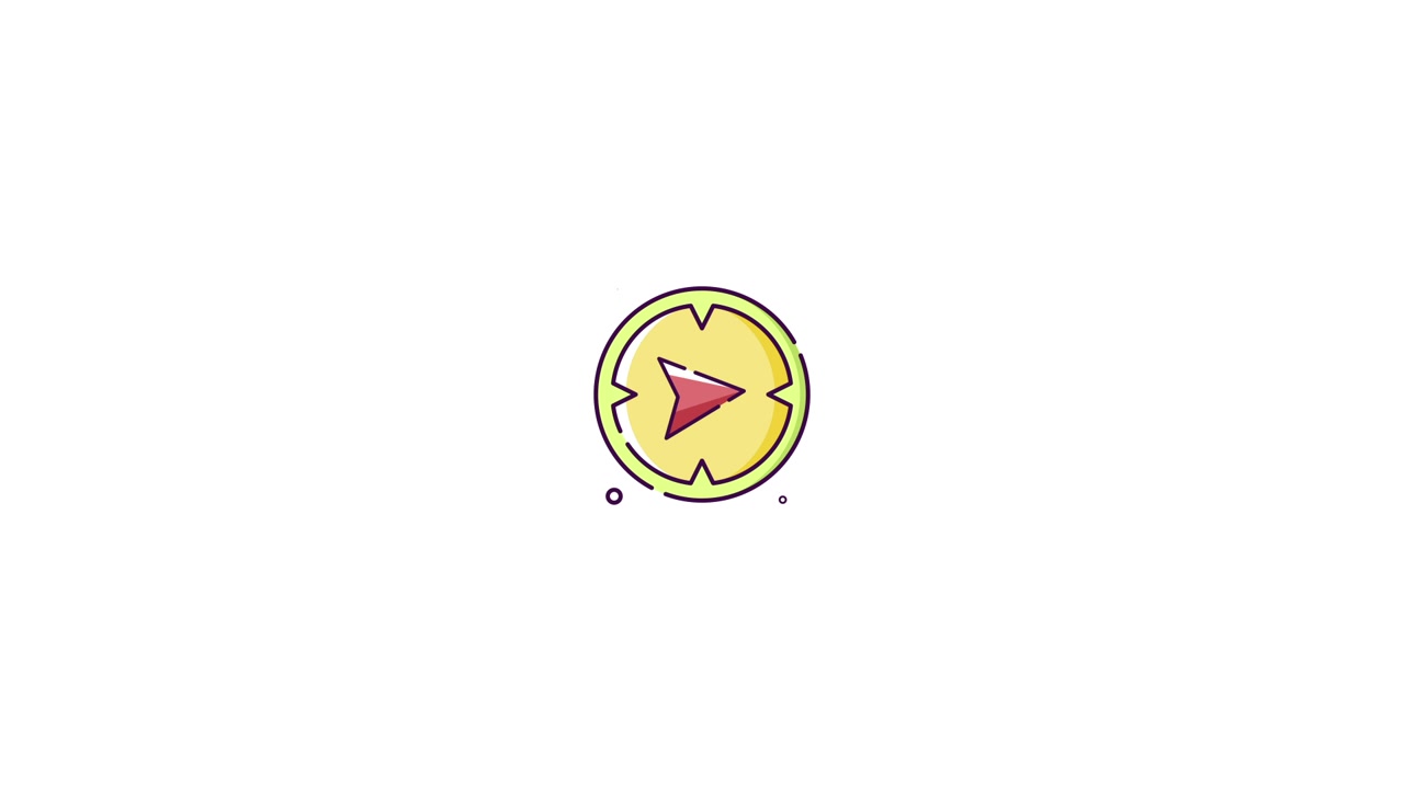 Animated Play Button or Navigation Compass Icon