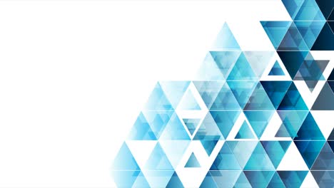 triángulos brillantes azules tecnología abstracta fondo de movimiento