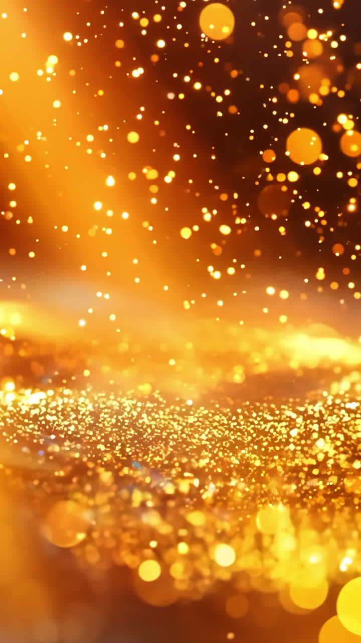 A large amount of glitter scattered across a dark background. The glitter is illuminated by sunlight, creating a warm and inviting atmosphere. Concept of celebration and joy