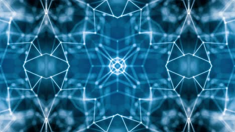 el caleidoscopio de neón de bucle azul de vj. animación sin costuras.
