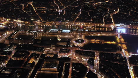 París-De-Noche-Desde-Arriba-Del-Río-Sena.