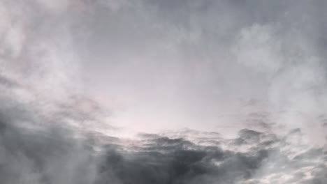 the point of view rises towards the clouds in the evening sky